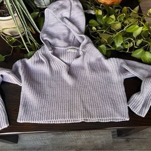 Aeropostale Light Purple V-Neck Hooded Sweater